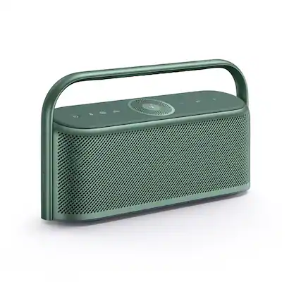 Front. Soundcore - by Anker Motion X600 Hi-Res Spatial Audio IPX7 Waterproof Portable Bluetooth Speaker with Aux-In and Rugged Metal Design - Green.
