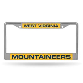 Rico Industries - West Virginia Mountaineers Chrome Metal Laser Cut License Plate Frame - Multi