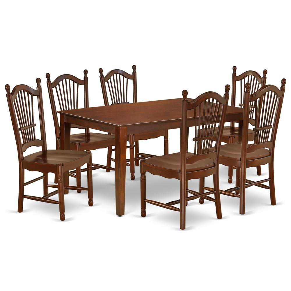 Back. East West Furniture - Dining Room Set Mahogany - Mahogany.