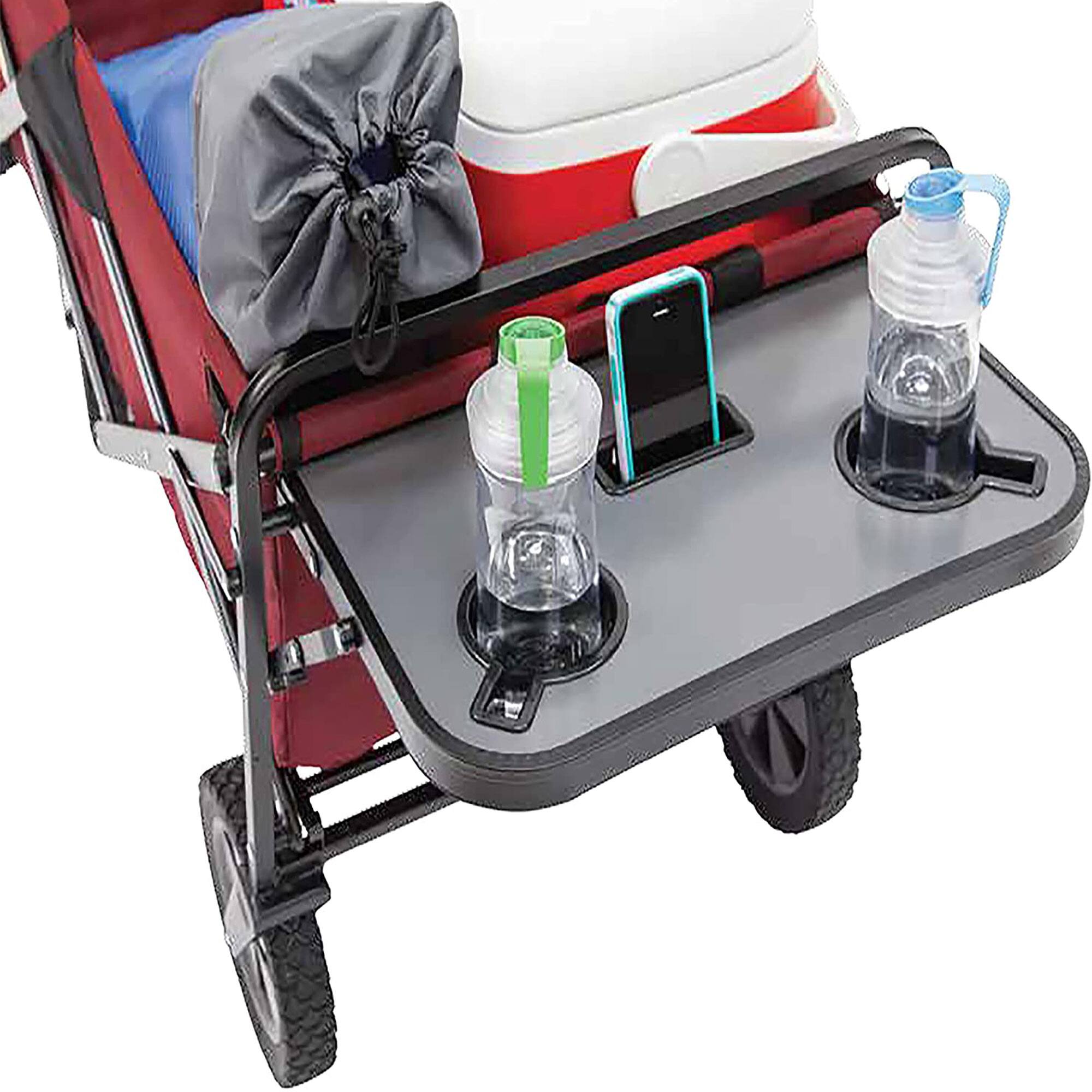 Alt View 4. Mac Sports - Mac Sports Collapsible Folding Outdoor Garden Utility Wagon w/ Table, Maroon - Maroon.