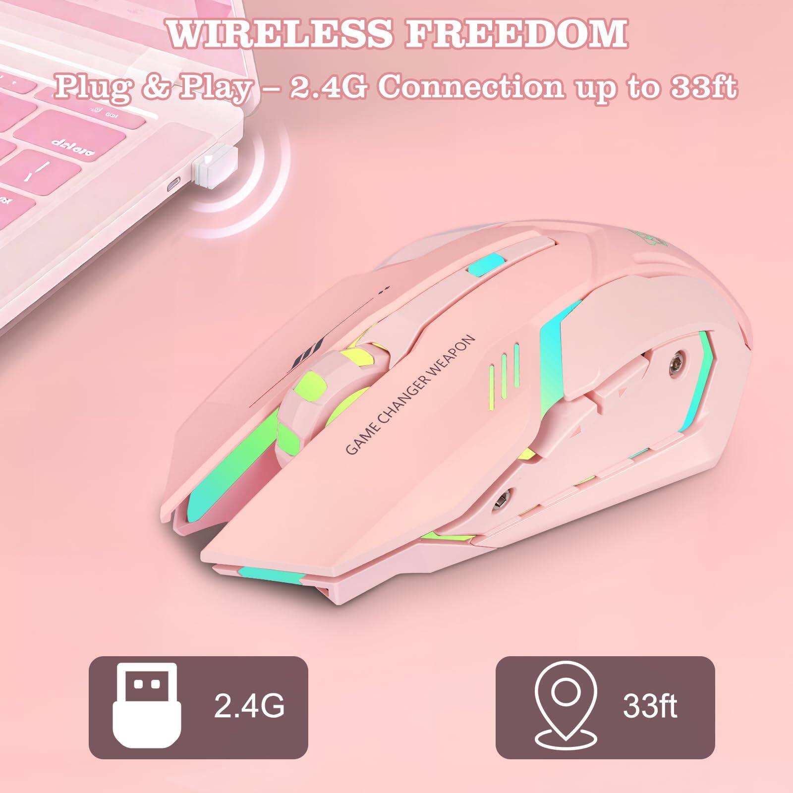 WIRELESS FREEDOM  
Plug & Play – 2.4G Connection up to 33ft  

2.4G  
33ft