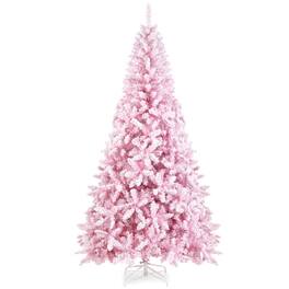 Kadyn - Christmas Tree,Home Party Christmas Tree Decorations,7.5 Feet Flocked Christmas Tree - Pink