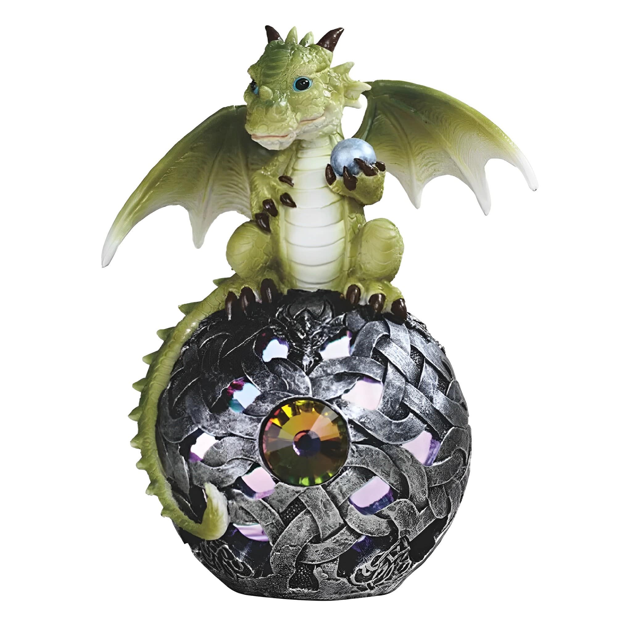 FC Design - 7"H Cute Dragon on LED Globe Figurine Statue Office/Computer Desk Tabletop Medieval Gaming Home Decor Gift - Multi-Color