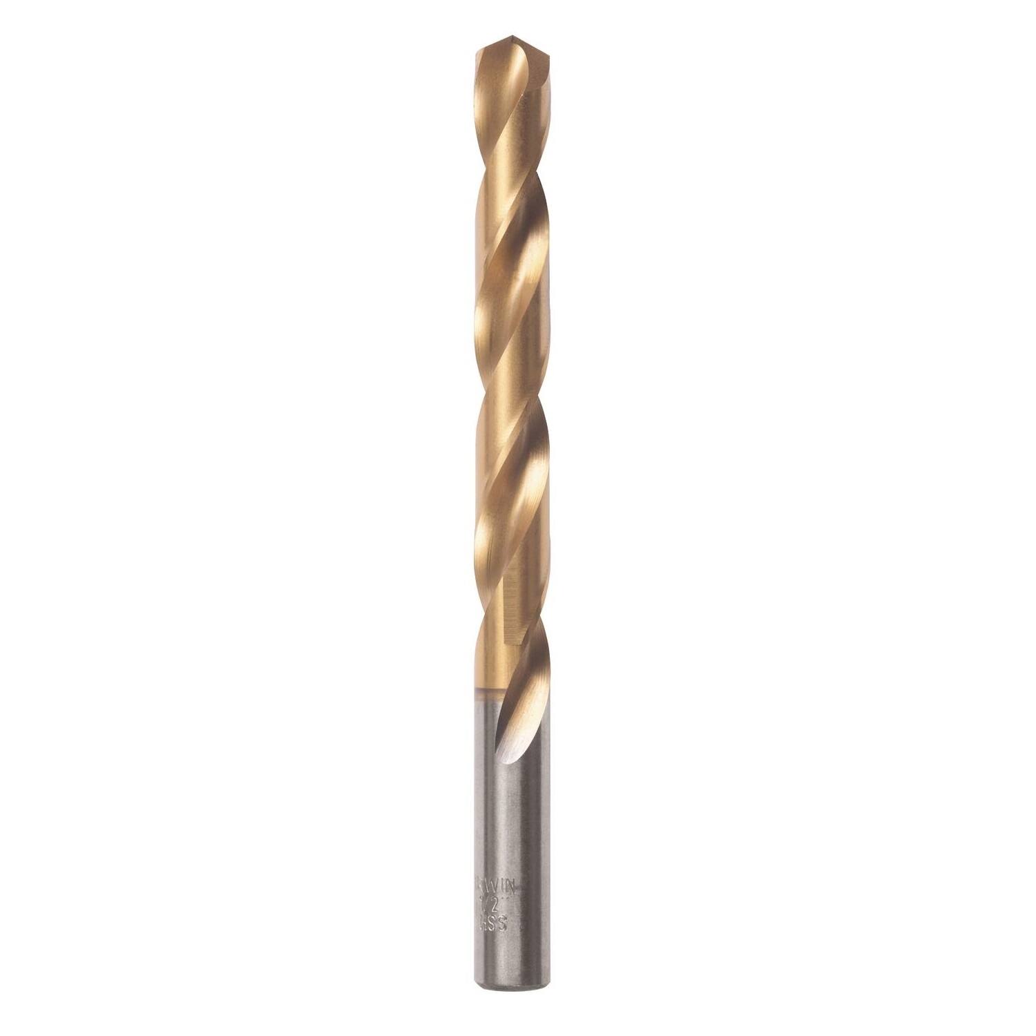 Angle. Irwin - Irwin 1/2 in. X 6 in. L High Speed Steel Drill Bit Round Shank 1 pc.