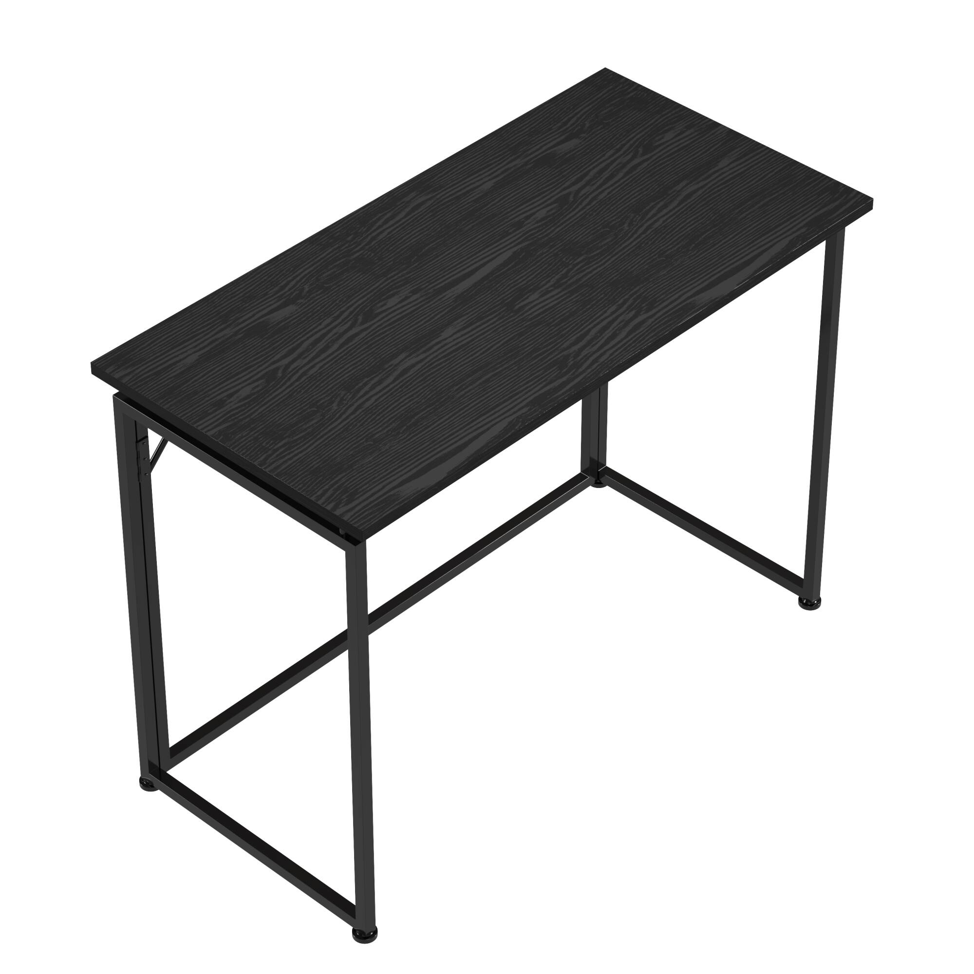 Alt View 2. GOODSILO - Compact Foldable Desk with Sturdy Steel Frame for Small Spaces - Black.