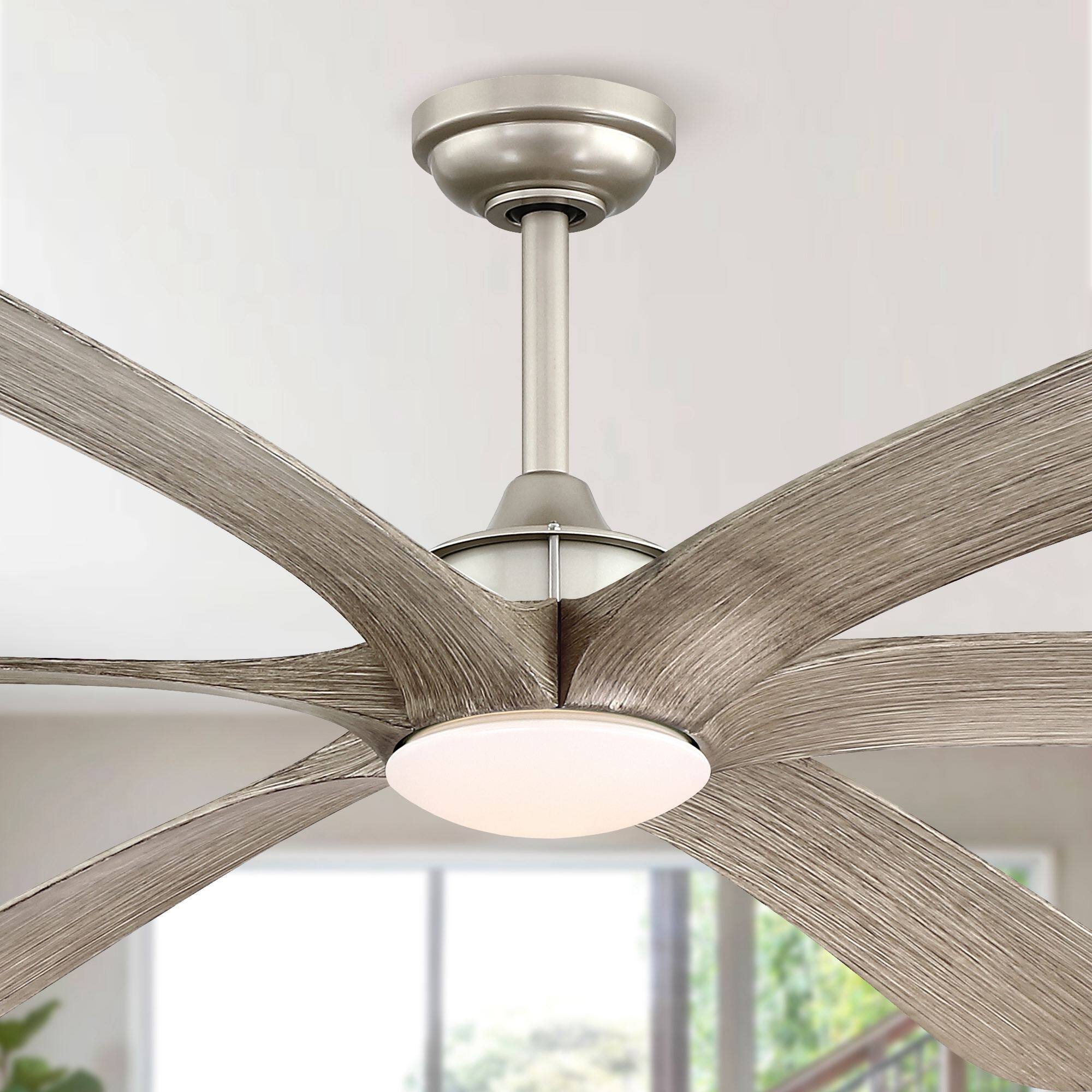 Angle. Parrot Uncle - 72" Farmhouse Driftwood Indoor DC Motor 6-Blade Ceiling Fan with LED Light and Remote - Driftwood.