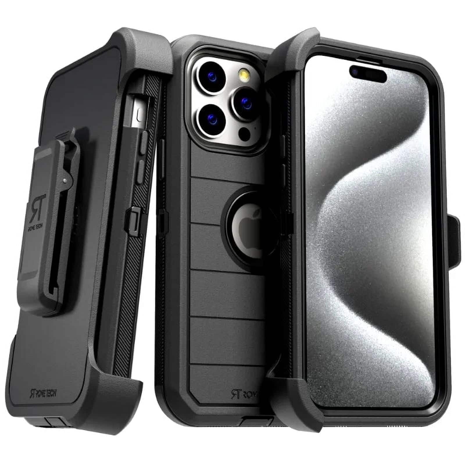 RomeTech - Defender Case for Apple iPhone 15 Pro - Black