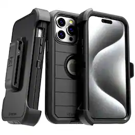 RomeTech - Defender Case for Apple iPhone 15 Pro - Black