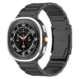 StrapsCo - Titanium Metal Bracelet For Samsung Galaxy Watch Ultra - Black