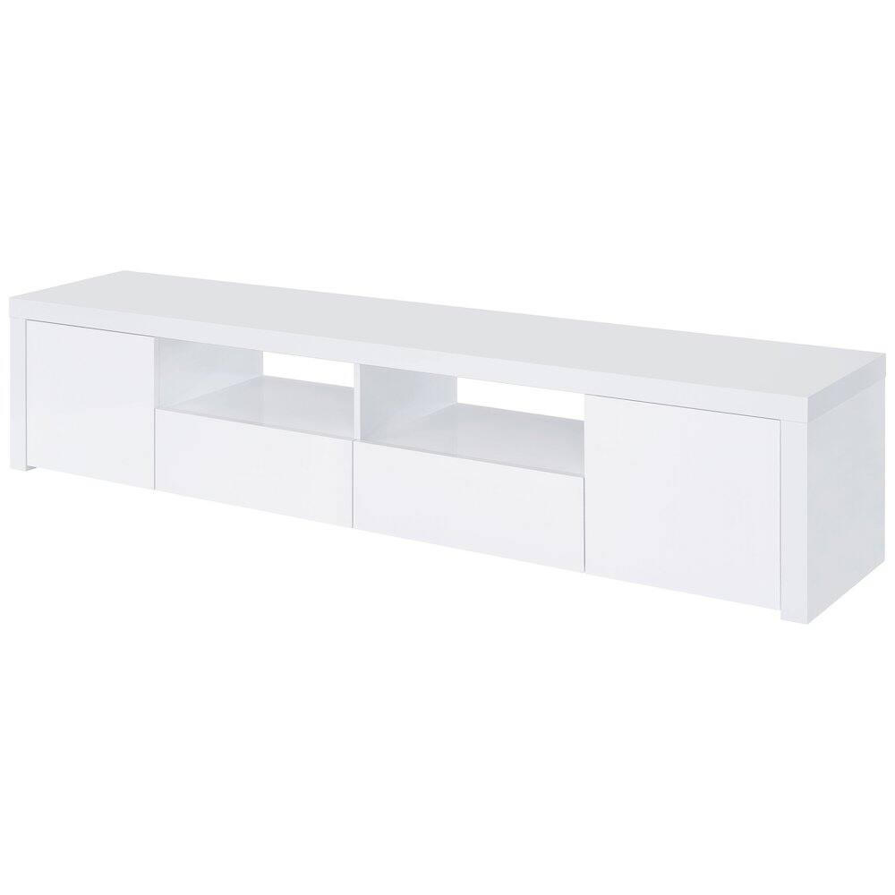 Alt View 5. Coaster Co. of America - Jude 2-door Engineered Wood 79" TV Stand High Gloss White - White.