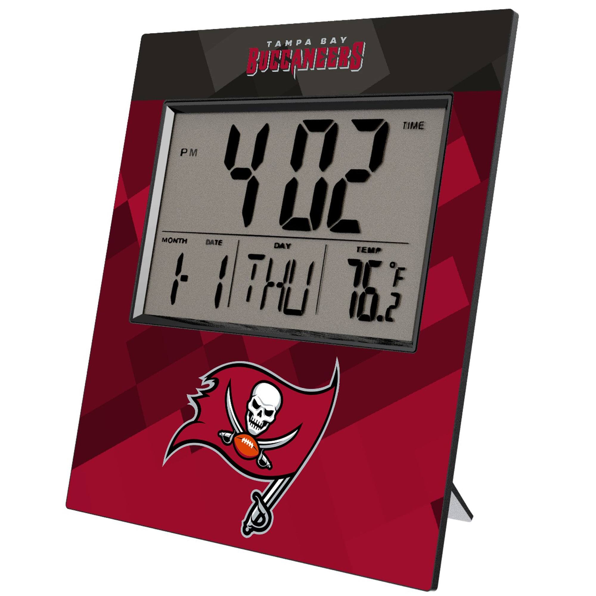 Keyscaper - Tampa Bay Buccaneers Color Block Digital Desk Clock - Multicolor