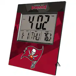 Keyscaper - Tampa Bay Buccaneers Color Block Digital Desk Clock - Multicolor