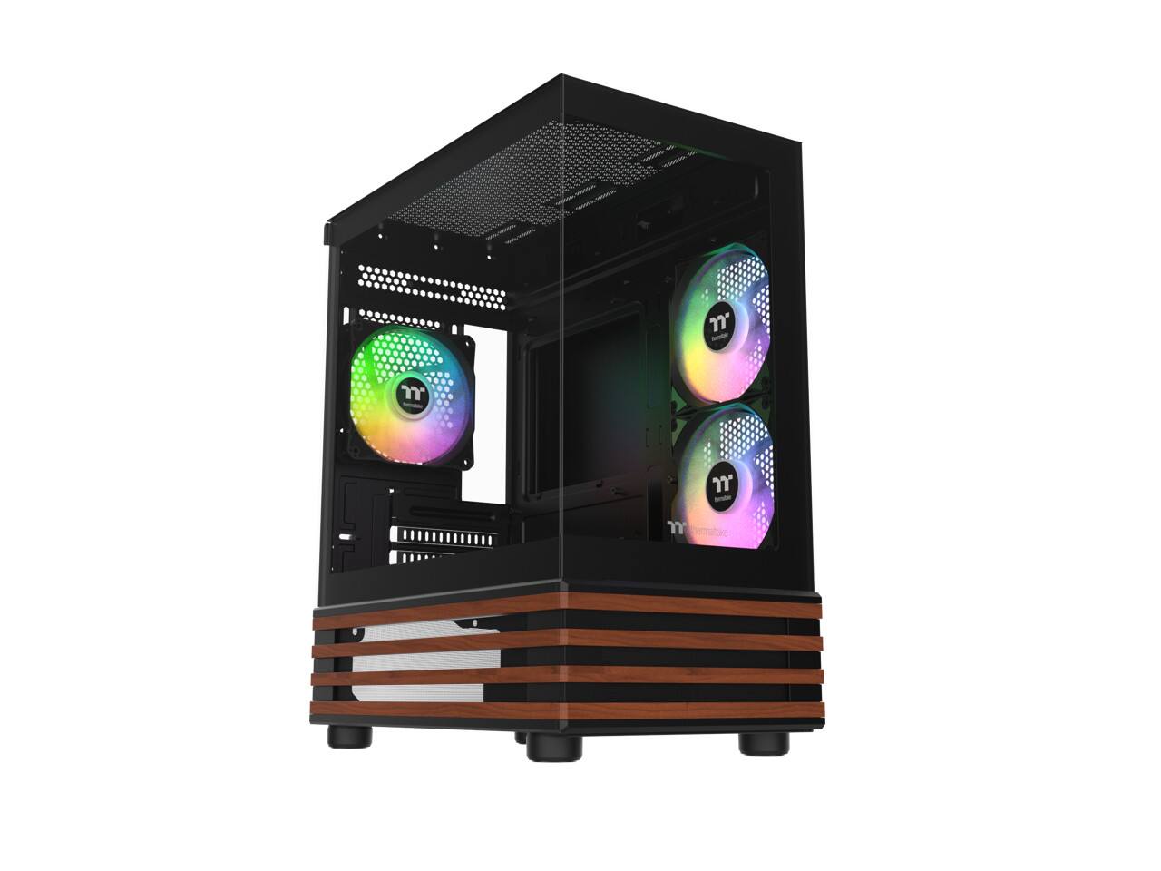 Angle. Thermaltake - Thermaltake View 170 WS ARGB Micro Chassis - Black - Tempered Glass, SPCC - 3 x Bay - 3 ? 120mm Fan(s) Installed - Mini - Black.