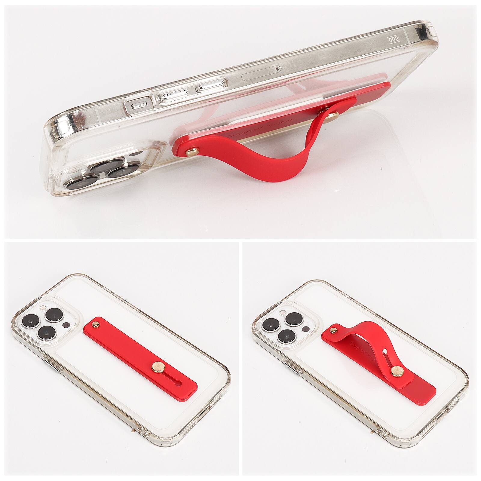 Alt View 15. SaharaCase - FingerGrip Cell Phone Holder Strap for Most Cell Phones - Red.