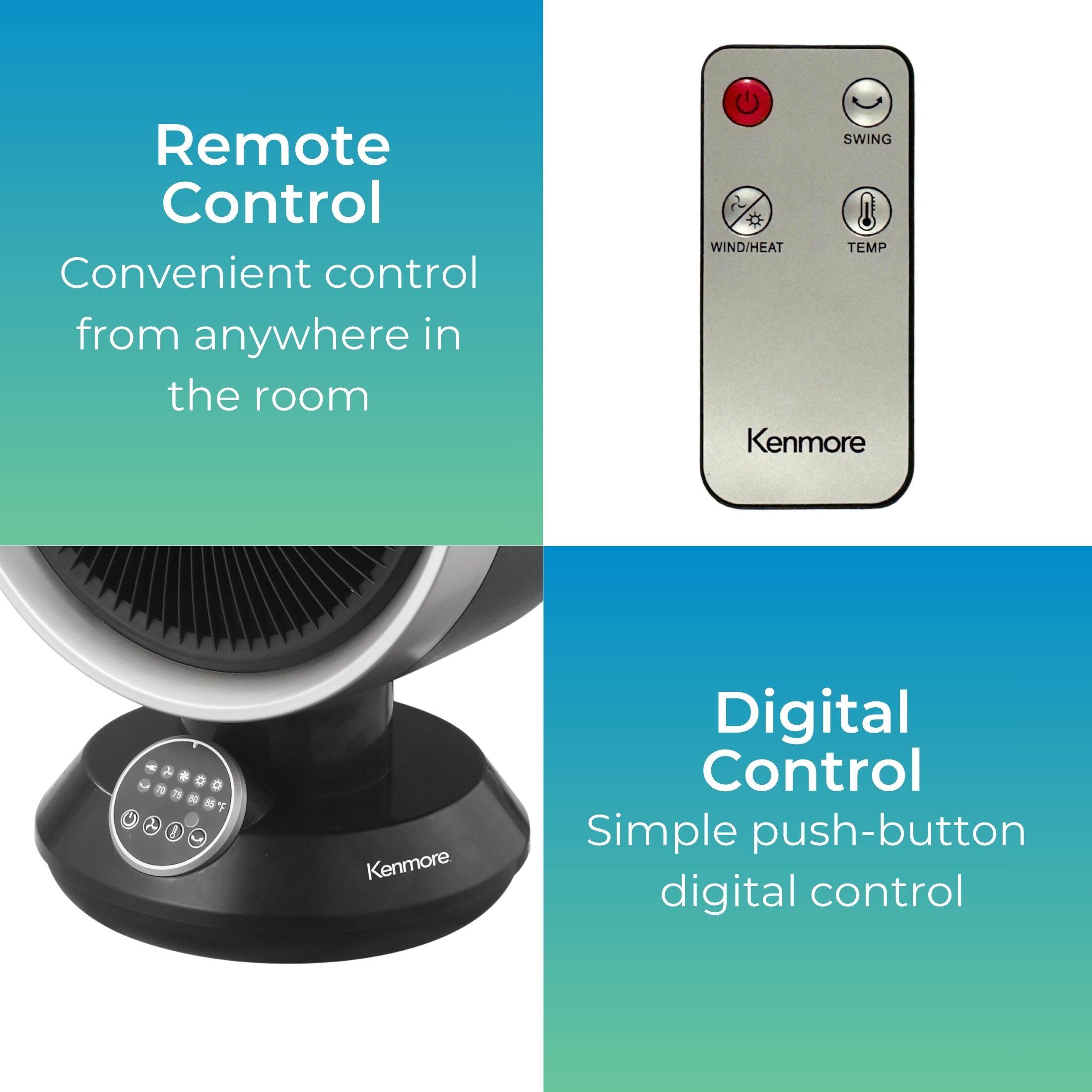Remote Control  
Convenient control from anywhere in the room  

Digital Control  
Simple push-button digital control
