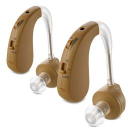 MEDca - Digital Hearing Amplifier - BTE Behind the Ear Sound Amplifier Pair and Personal Sound Enhancer Set - Beige