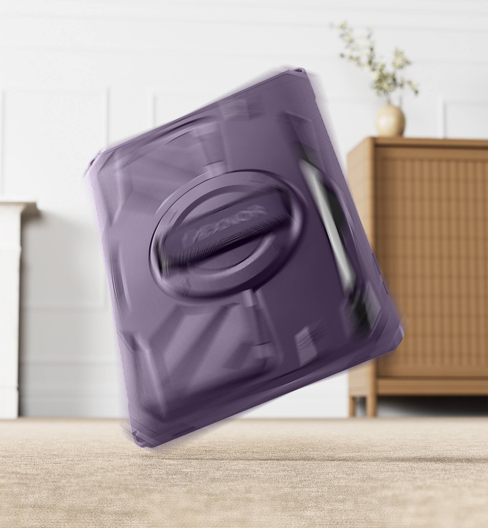 Angle. Dexnor - For Samsung Galaxy Tab S10 Ultra/S9 Ultra/S8 Ultra Rugged Protective Case with 360° Rotating Hand Strap,Screen Protector - Phantom Purple.