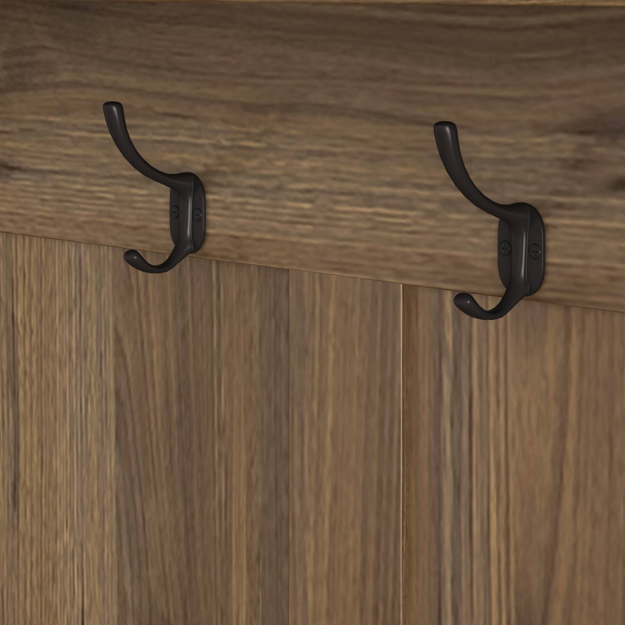 Alt View 9. GOODSILO - Multifunctional Entryway Storage Bench with Coat Rack, Shelves, and Customizable Pegboard for Organized Home Entry - Brown.