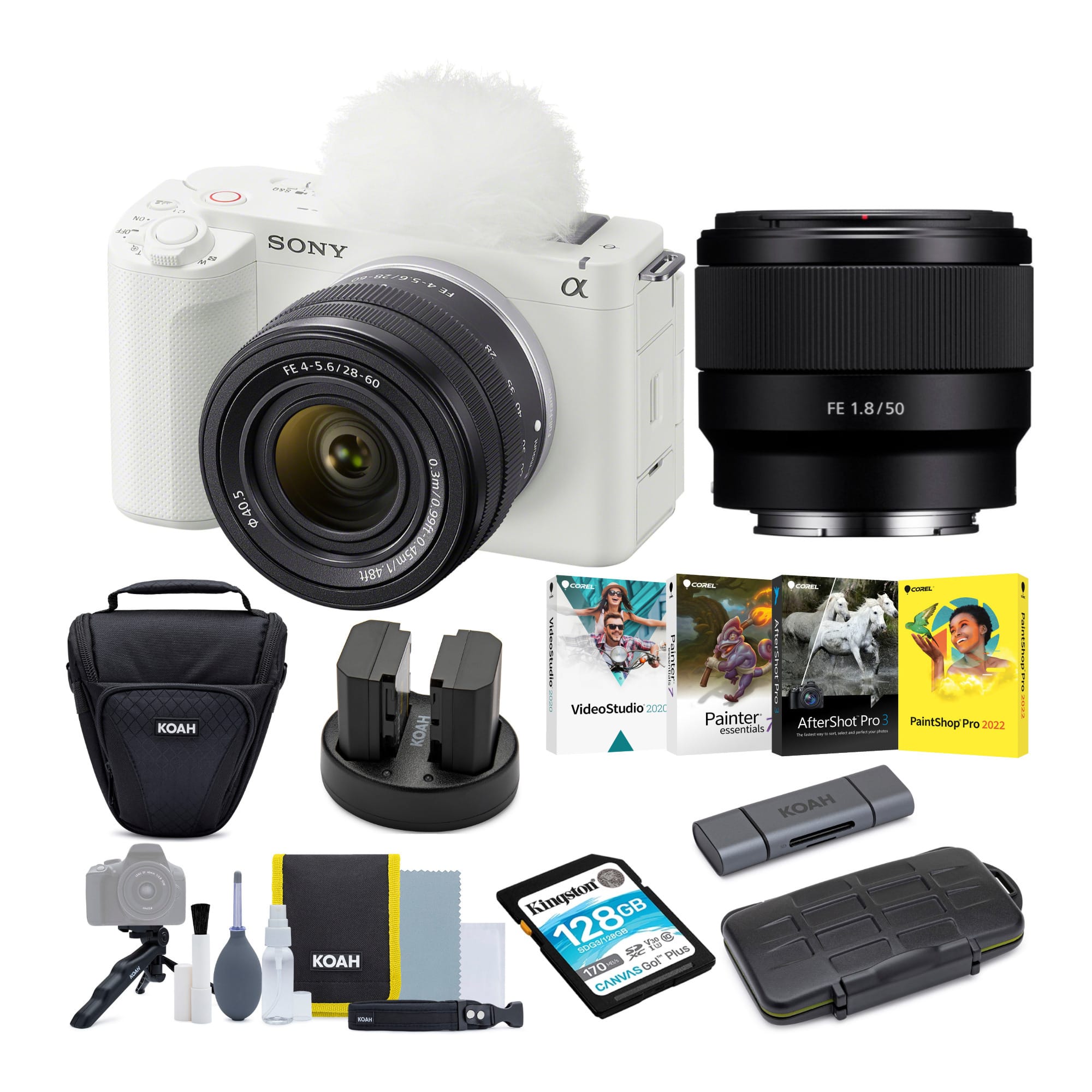 Sony - Alpha ZV-E1 Camera with 28-60mm and 50mm Lens (ILCZV-E1L/W, Black) Bundle