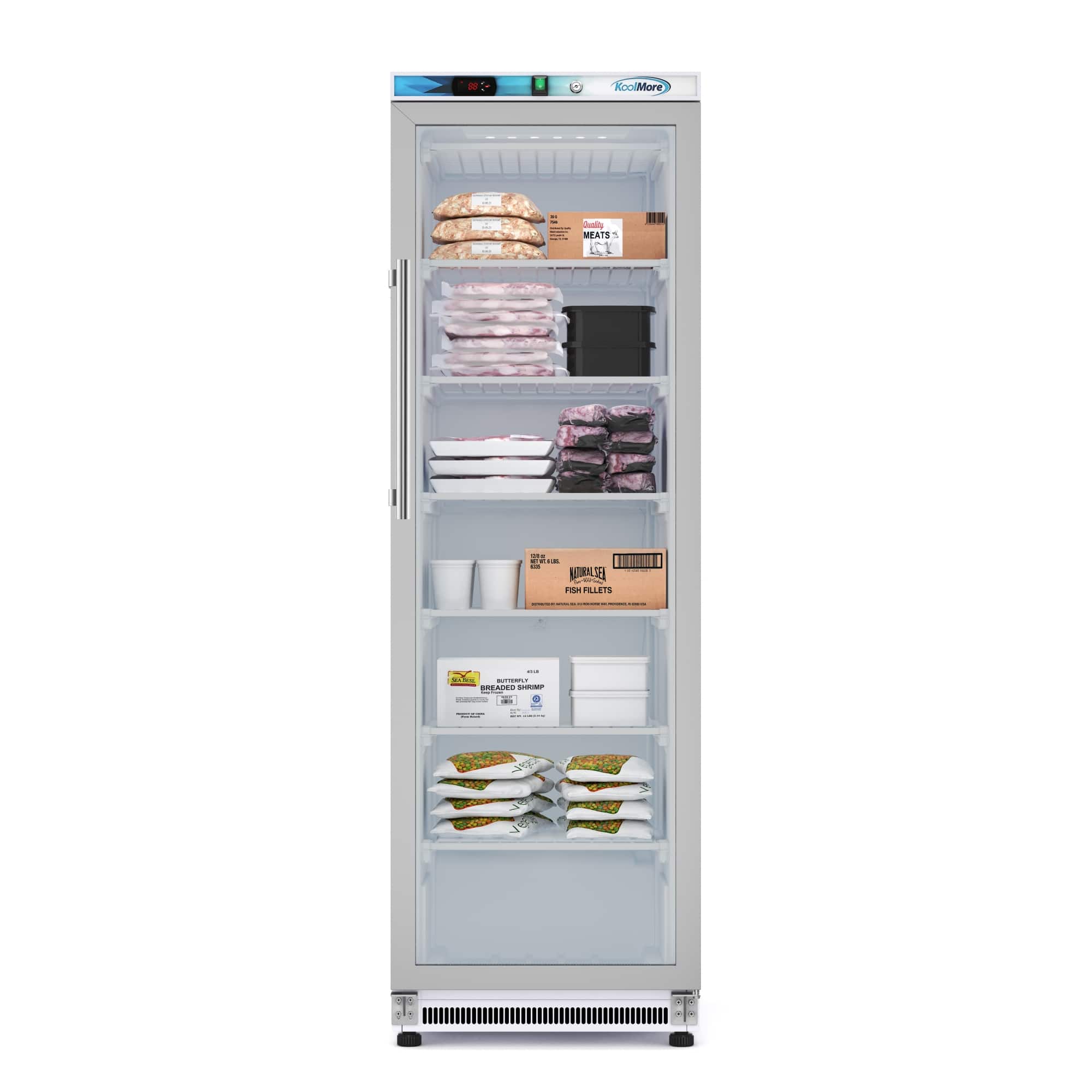Koolmore - 12 Cu. ft. Commercial Freezer with Glass Door - Manual Defrost (KM-FMD12WGD) - White