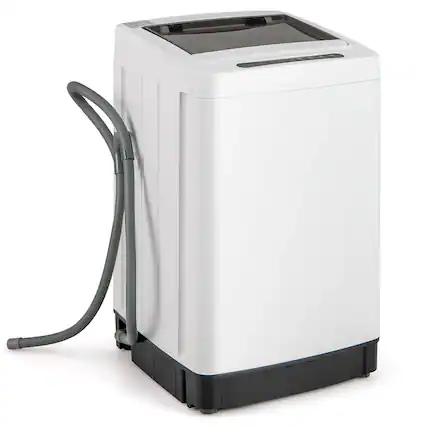 Front. Costway - Costway Portable Washing Machine 11 LBS Full Automatic Washer Machine with 8 Washing Modes - White.