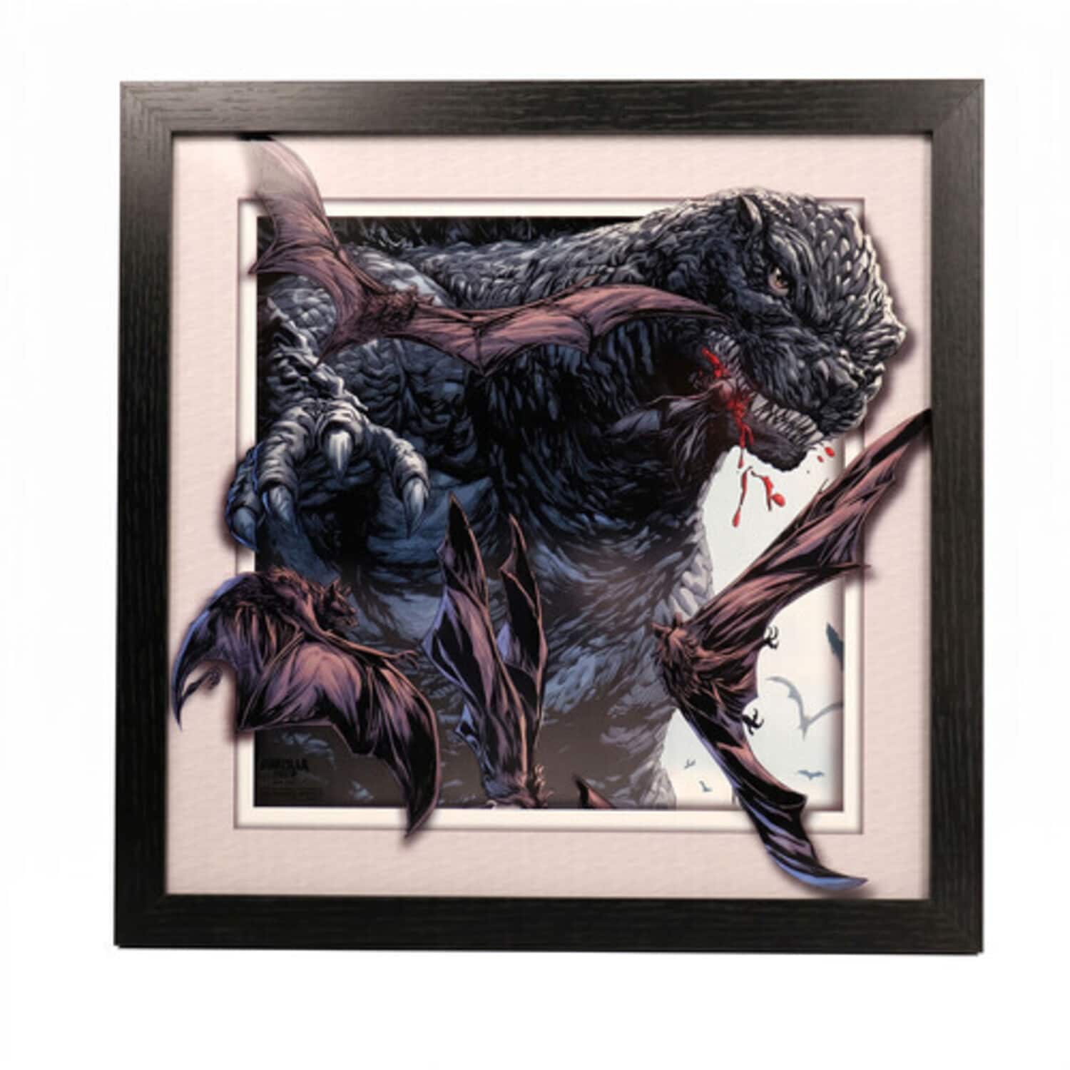 PopMarket - Godzilla - Bats Swarming - 12x12 Faux Matted & Framed Print - Multicolor price history on PriceWatchPro