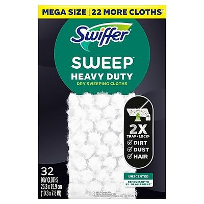 **MEGA SIZE | 22 MORE CLOTHS**

**Swiffer SWEET HEAVY DUTY DRY SWEEPING CLOTHS**

- **2X TRAP-LOCK**  
  - DIRT  
  - DUST  
  - HAIR

- **32 DRY CLOTHS**  
  - 26.3 x 19.9 cm (10.3 x 7.8 in)

- **UNSCENTED**  
  - REMOVES UP TO 9 OF ALLERGENS

**26.3 x 19.9 cm (10.3 x 7.8 in)**
