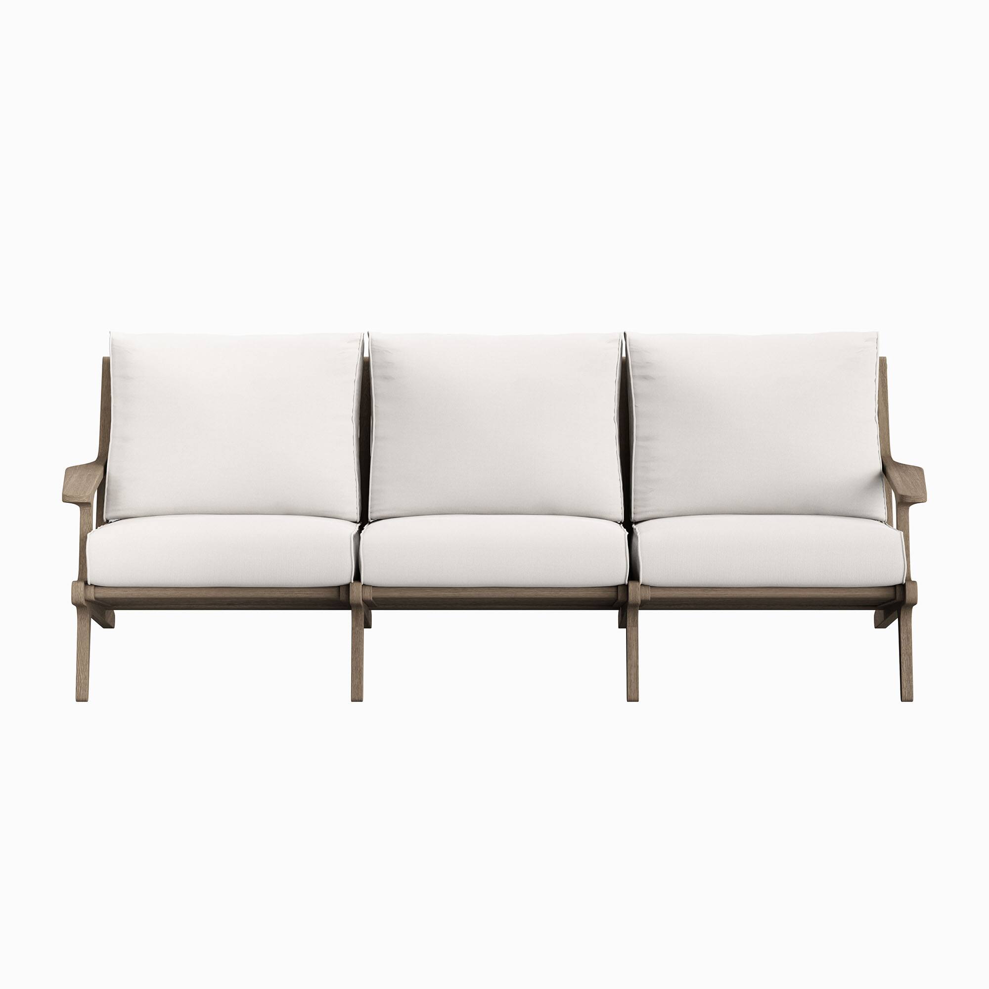 Alt View 4. Modway - Saratoga Outdoor Patio Teak Sofa by Modway - Weathered Gray White.