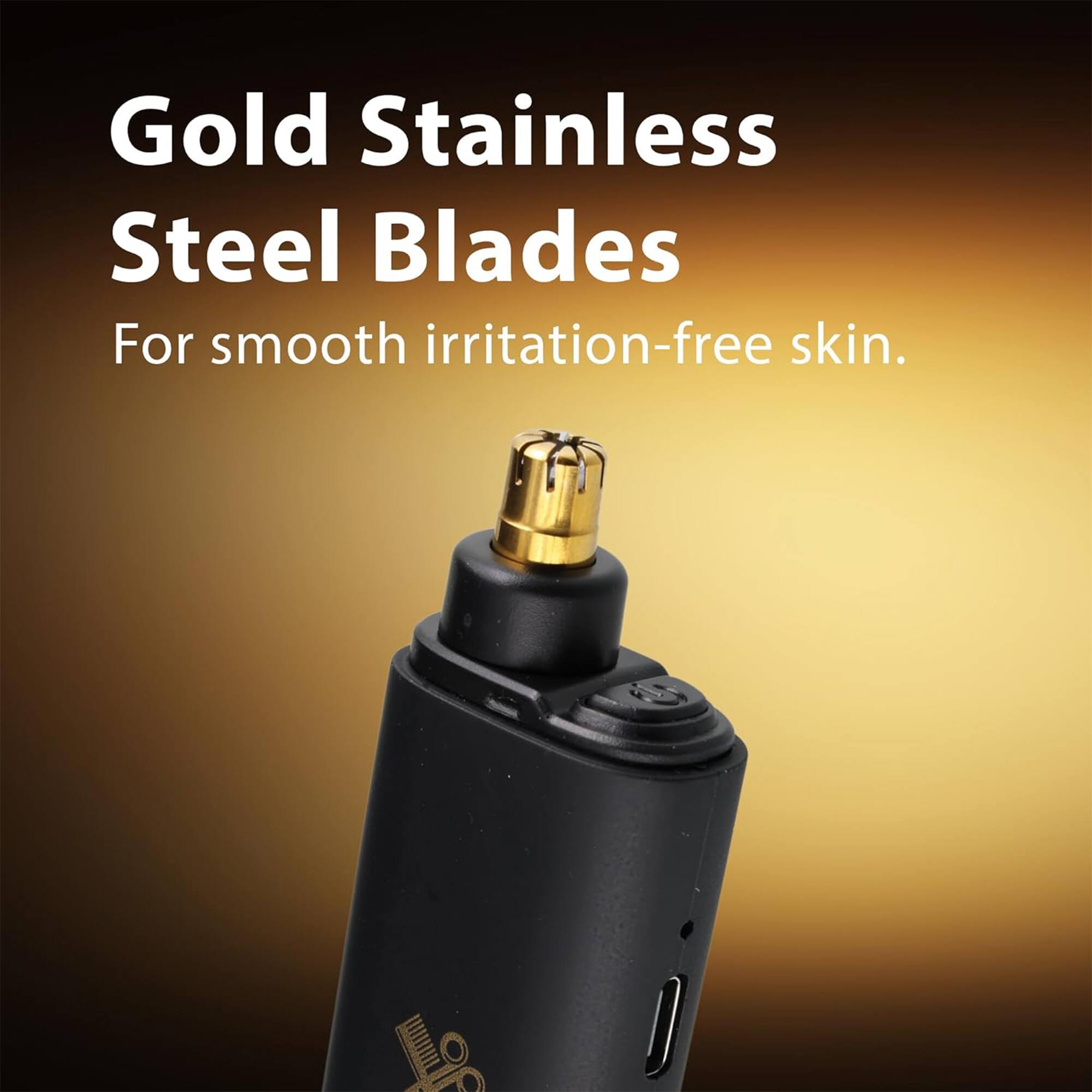 Gold Stainless Steel Blades For smooth irritation-free skin.
