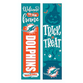 Evergreen Enterprises - Miami Dolphins 47" Double Sided Halloween Leaner Fan Sign - Multicolor