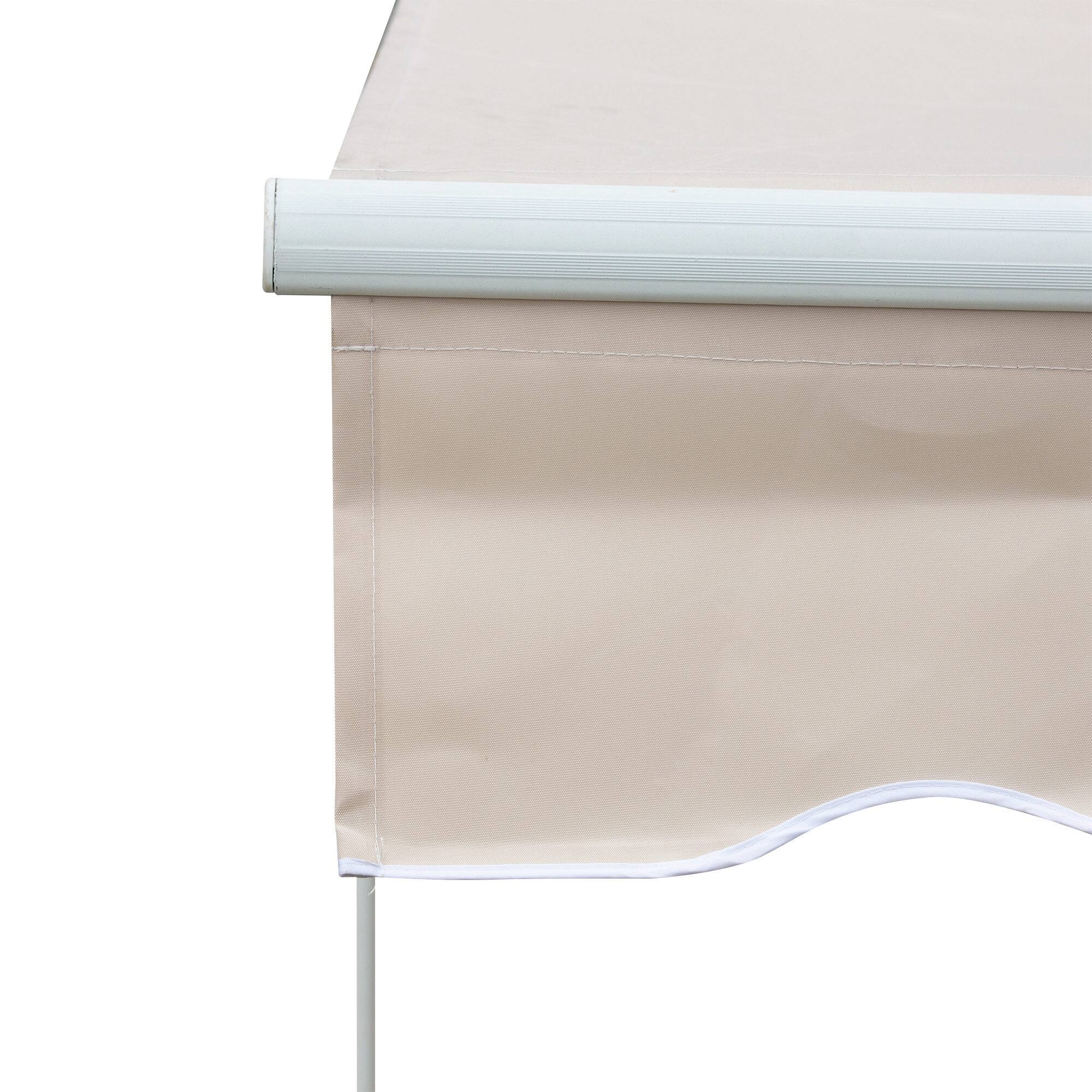 Alt View 4. Outsunny - 8' x 7' Patio Retractable Awning, Manual Exterior Sun Shade Deck Window Cover - Beige.