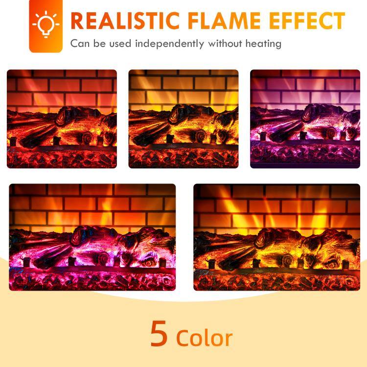 REALISTIC FLAME EFFECT  
Can be used independently without heating  

5 Color