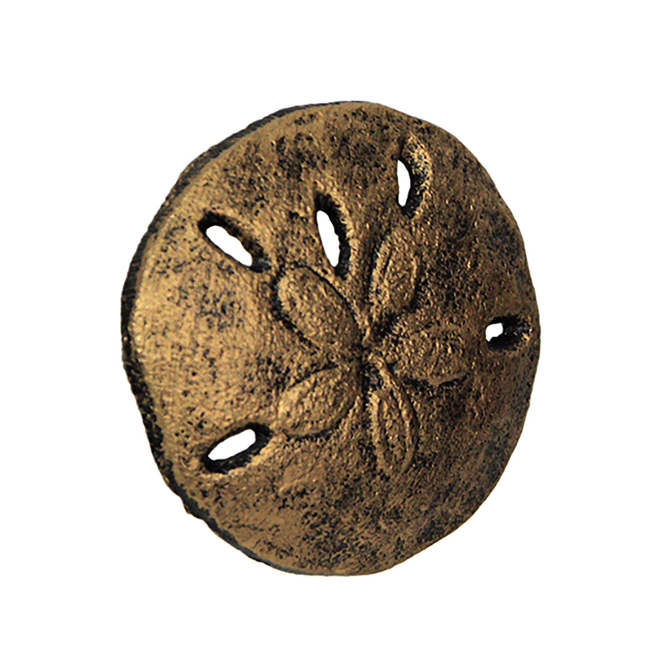 Front. Zeckos - Gold Sand Dollar Drawer Pulls - 6-Piece Coastal Cabinet Knobs - Gold.