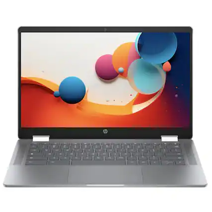 Front. HP - Chromebook x360 14" FHD Touch Intel Core i3-N305 0.8 GHz up to 3.8 GHz 8 GB 128GB SSD Chrome OS Laptop - Gray.