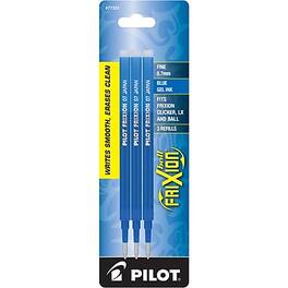 Pilot - FriXion Ball Erasable Gel Pen Ink Refill, Fine Tip, 3/Pack - Blue Ink