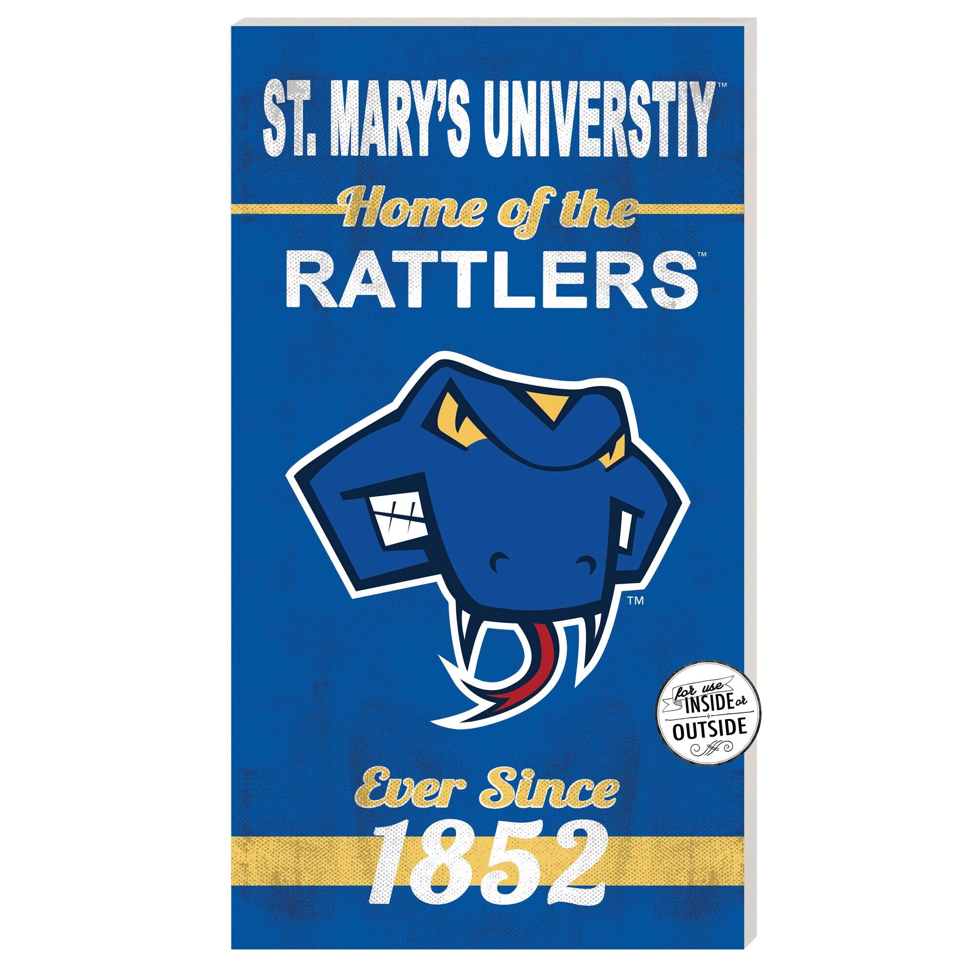 St. Mary's University Rattlers 11" x 20" Indoor/Outdoor Home Of The Sign