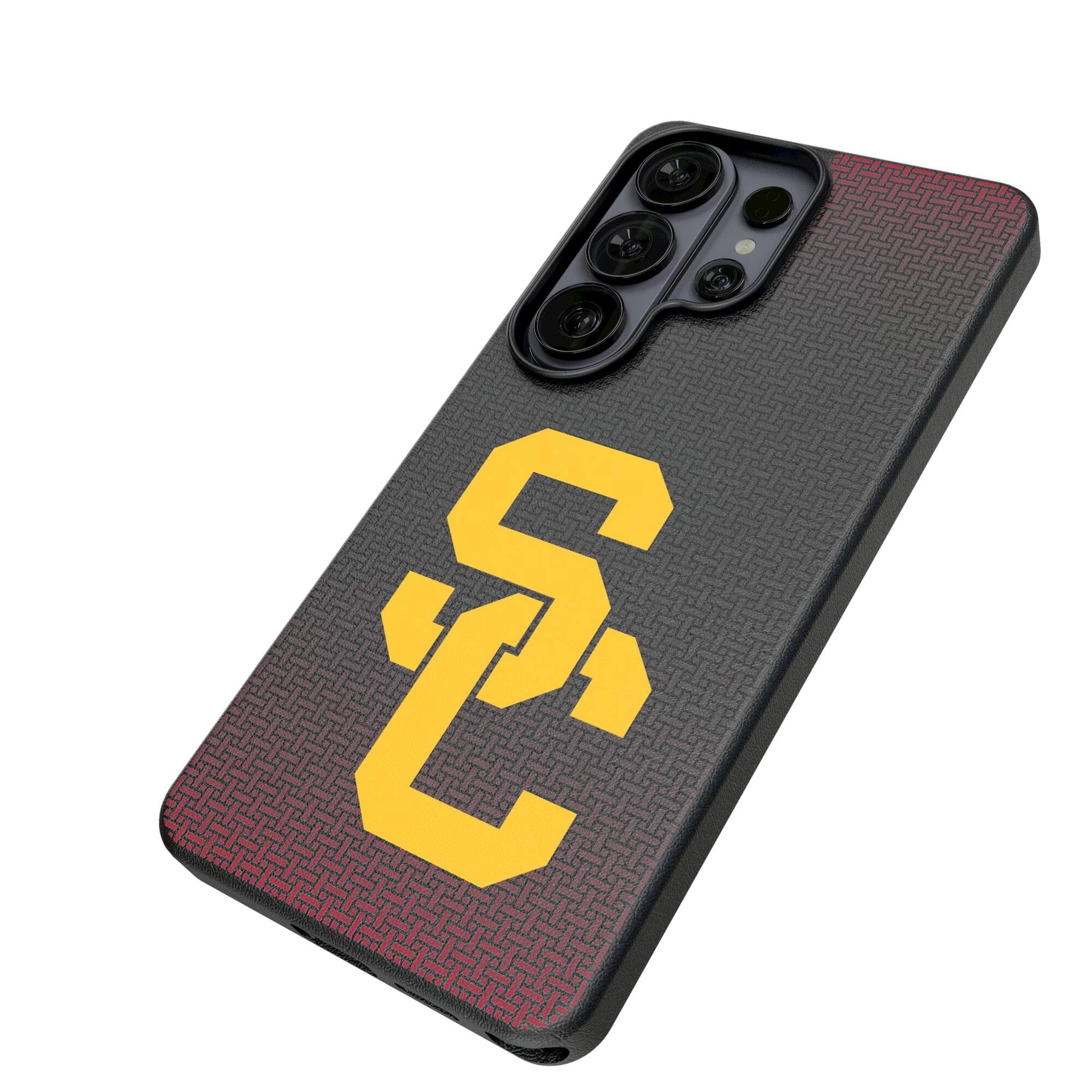 Alt View 1. Keyscaper - USC Trojans Linen Galaxy Magnetic Bump Case - S25 Ultra - Black.