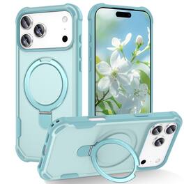 Dteck - Rugged Mag Safe Case for Apple iPhone 17 Pro Max,Mag Safe Compatible,Bulit in Magnetic Metal Stand Shockproof Cover - Blue