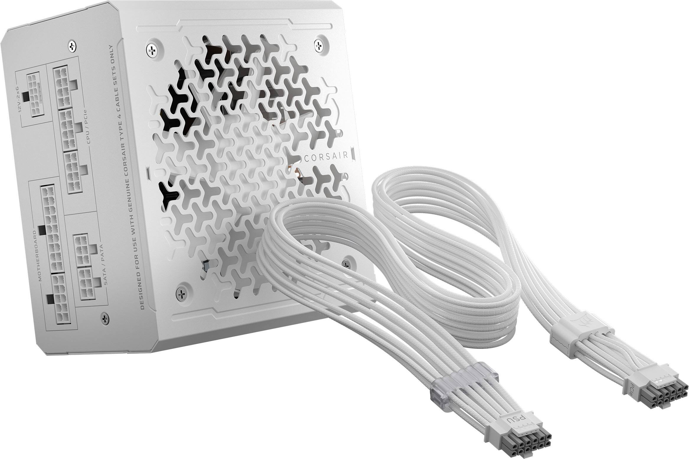CORSAIR - RM850e Cybenetics Platinum Fully Modular Low-Noise ATX 3.1 and PCIe 5.1 Power Supply - White