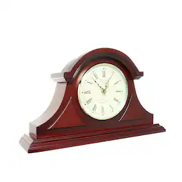 Bedford Clock Collection - Redwood Tambour Mantel Clock with Chimes - Brown