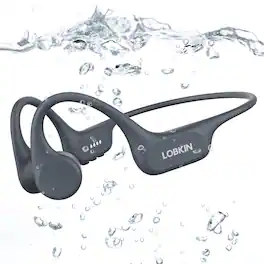 Loheer - X21 Open-Ear Bone Conduction Swimming Headphones, Bluetooth 5.4, IP68 Waterproof, Gray