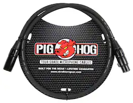 Pig Hog - 8mm XLR Microphone Cable Male to Female 3 Ft Fully Balanced Premium Mic Cable - Black