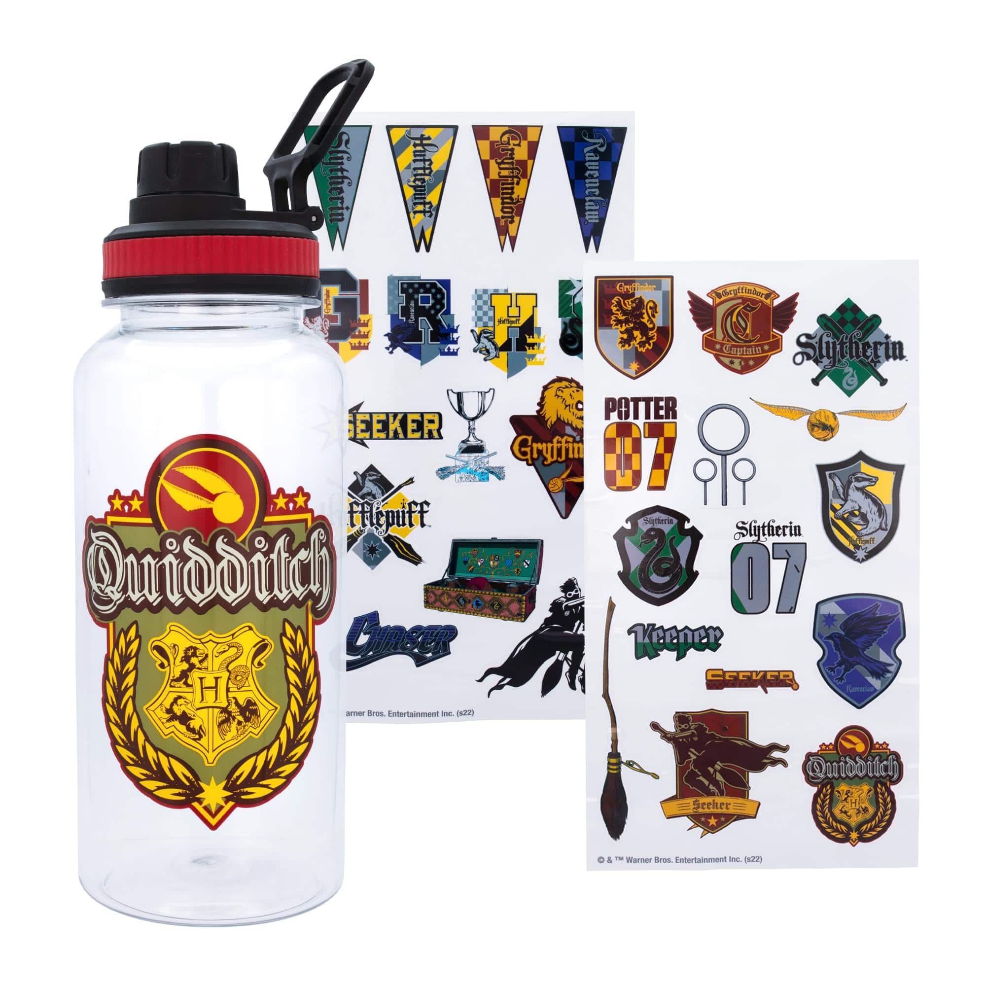 Silver Buffalo - Harry Potter Quidditch 32-Ounce Water Bottle and Sticker Set - Red price history on PriceWatchPro