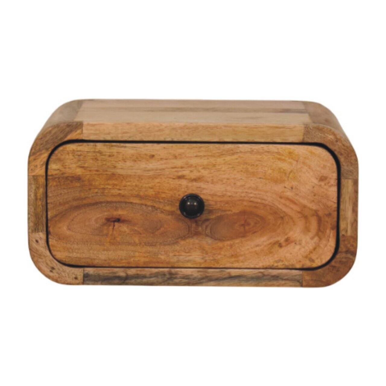 Front. Artisan Furniture - Artisan Furniture Solid Wood Avora Mini Wall-Mounted Oak-ish 1 Drawer Nightstand, Brown - Brown.