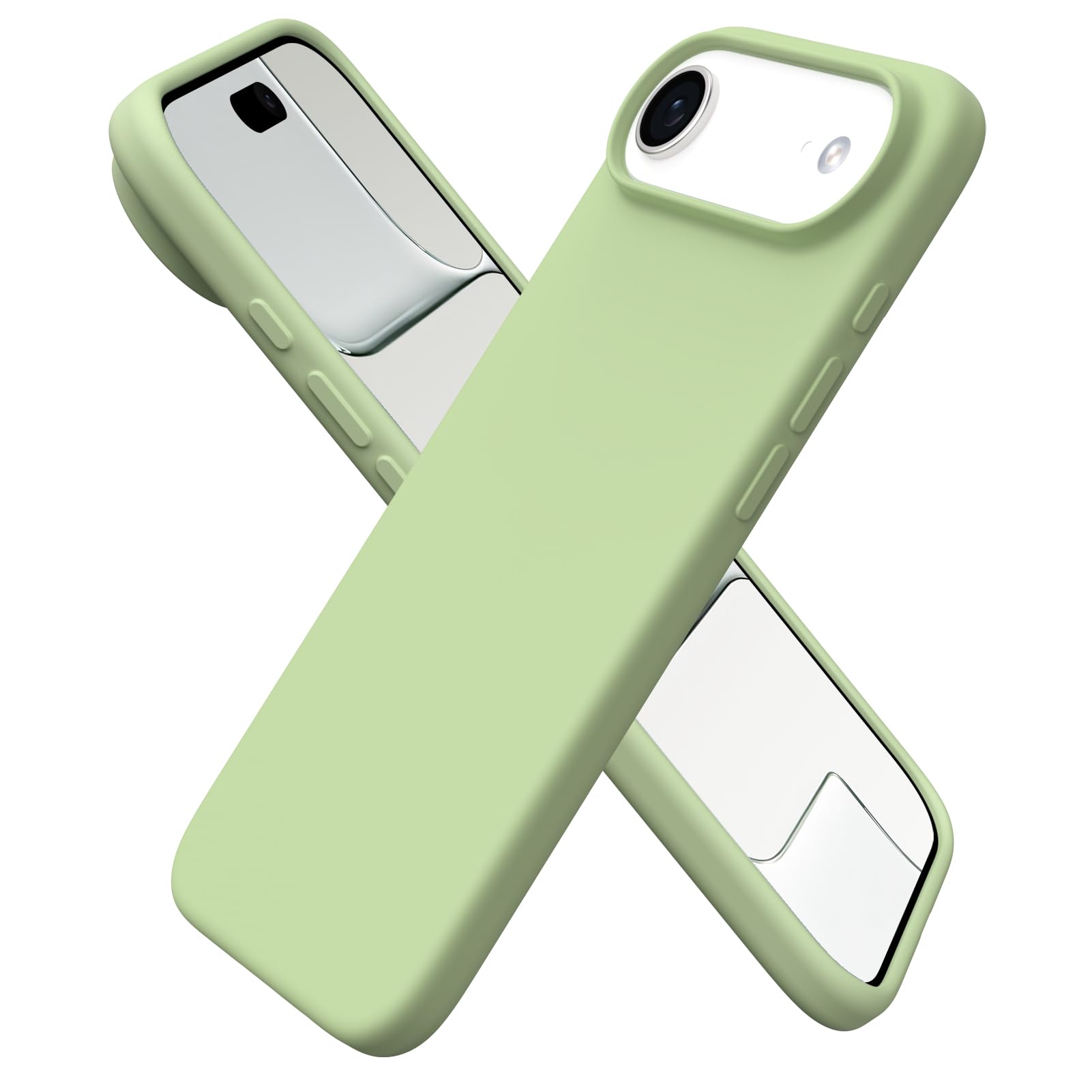 Ornarto - Designed for iPhone Air Case 6.5", Liquid Silicone Soft Gel Rubber Shockproof Protective Case - Matcha
