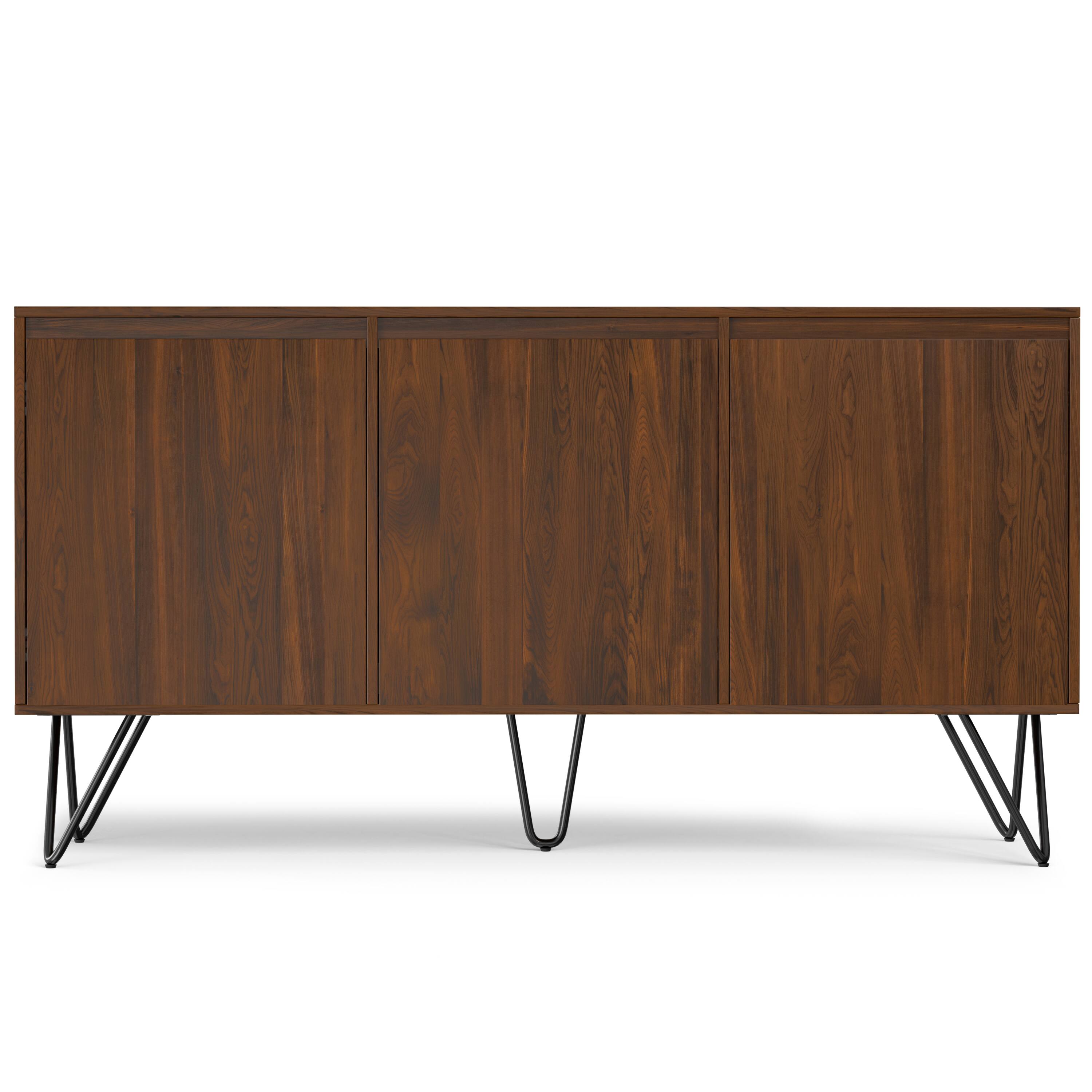 Left. Simpli Home - Hunter 3 Door Sideboard Buffet in Walnut Veneer - Walnut Veneer.