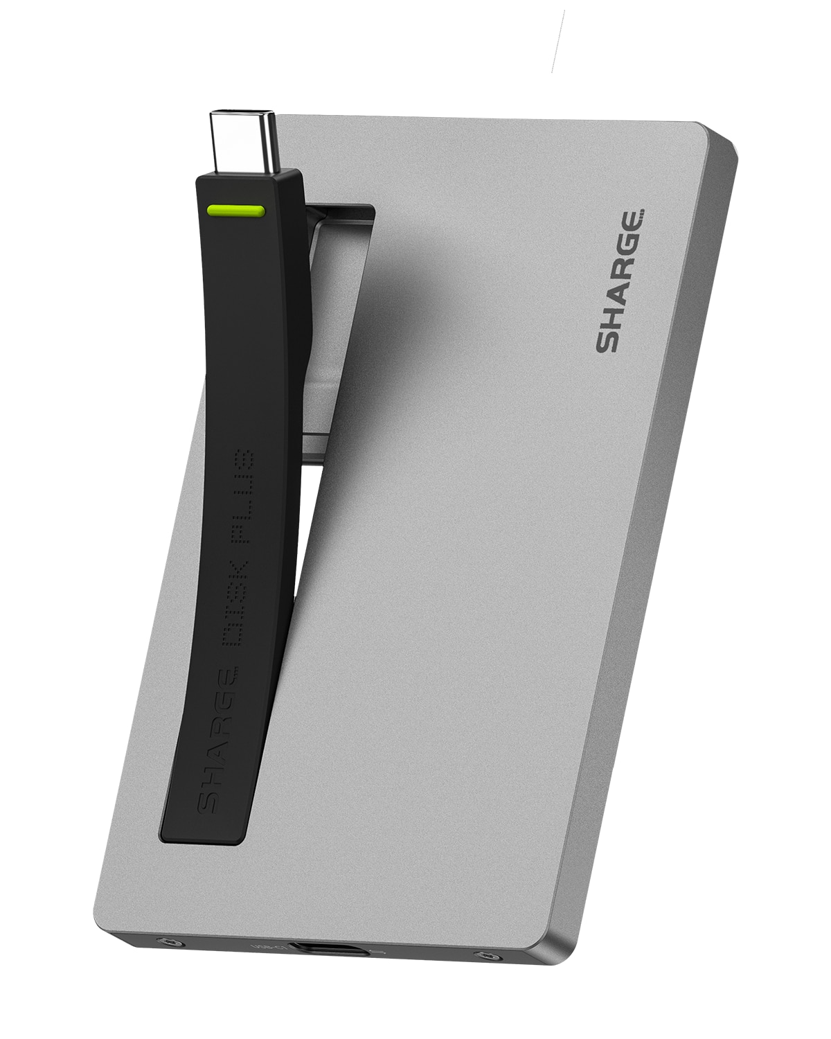 SHARGE DISK PLUS External USB 3.2 Gen2 Protable SSD Enclosure 10Gbps World's Thinnest 0.24" (SSD not included) - Gray