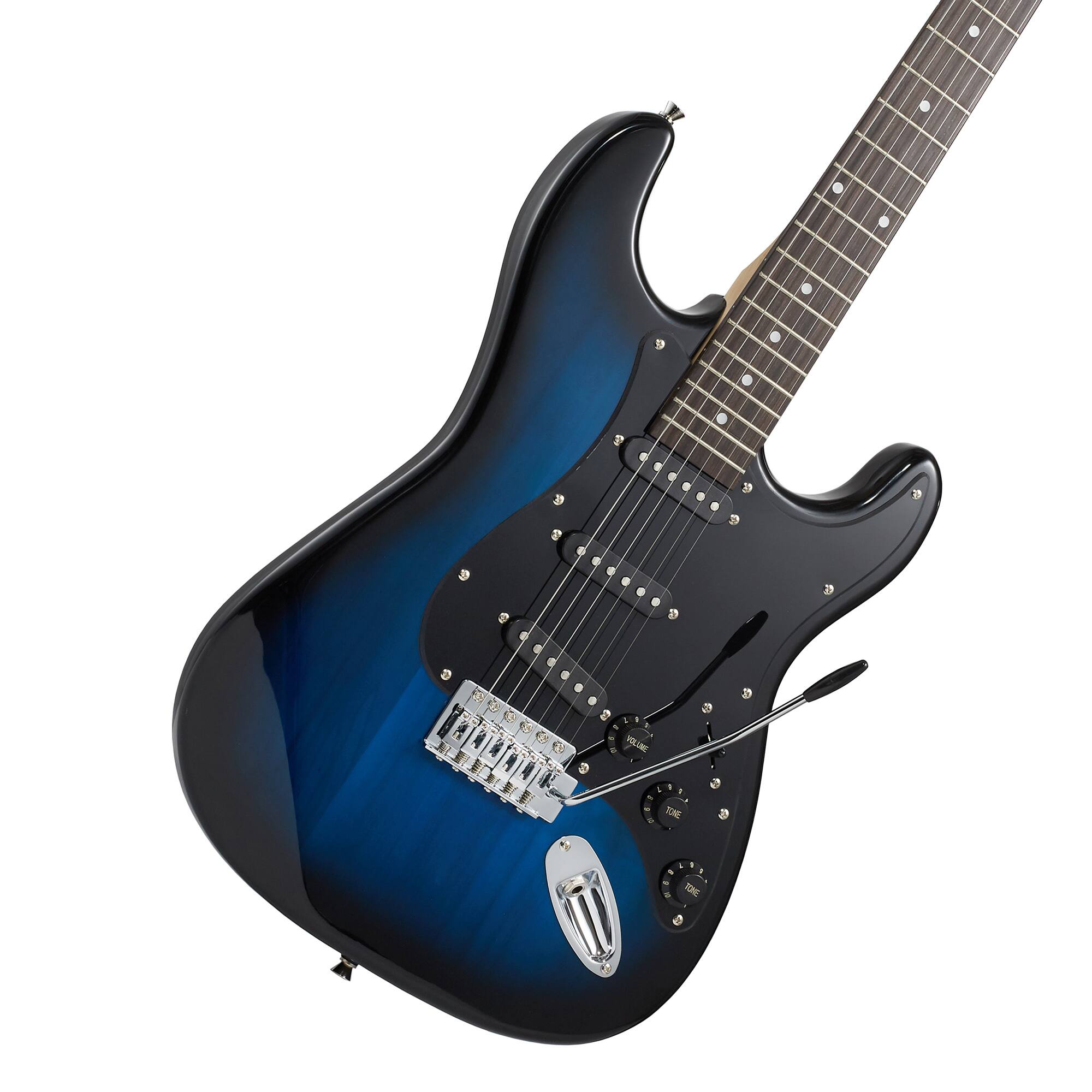 Alt View 1. Ashthorpe - 39-in Full-Size Electric Guitar Beginner Kit with Gig Bag - Blue-Black.