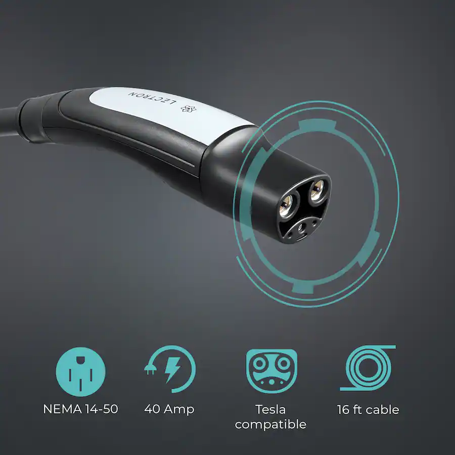 Lectron Tesla Level NEMA 14-50 Electric Vehicle (EV) Charger-up to 40A-16' Black
