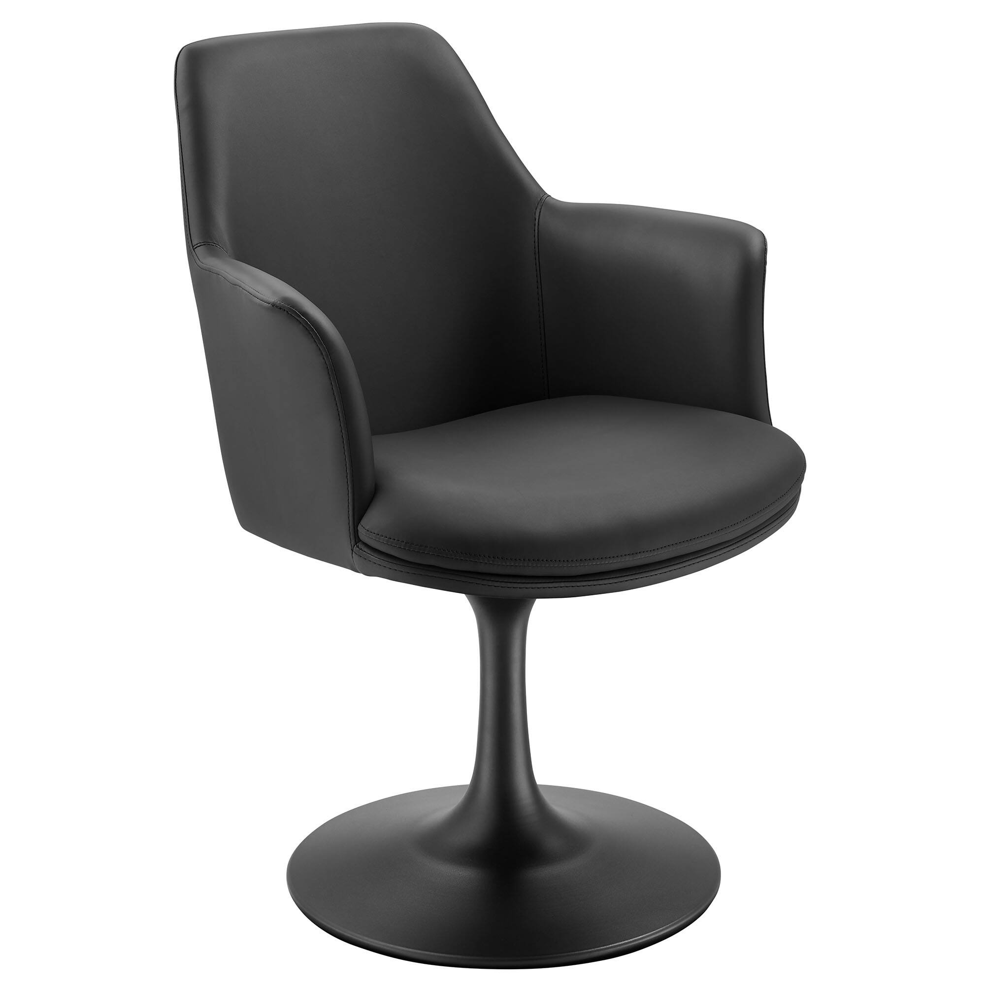Angle. Modway - Lippa Swivel Dining Armchair - Black Black.